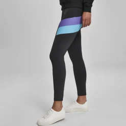 Urban Classics Color Block leggingsit musta/violetti