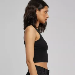 Urban Classics Crop ribbitoppi musta