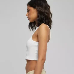 Urban Classics Crop ribbitoppi valkoinen