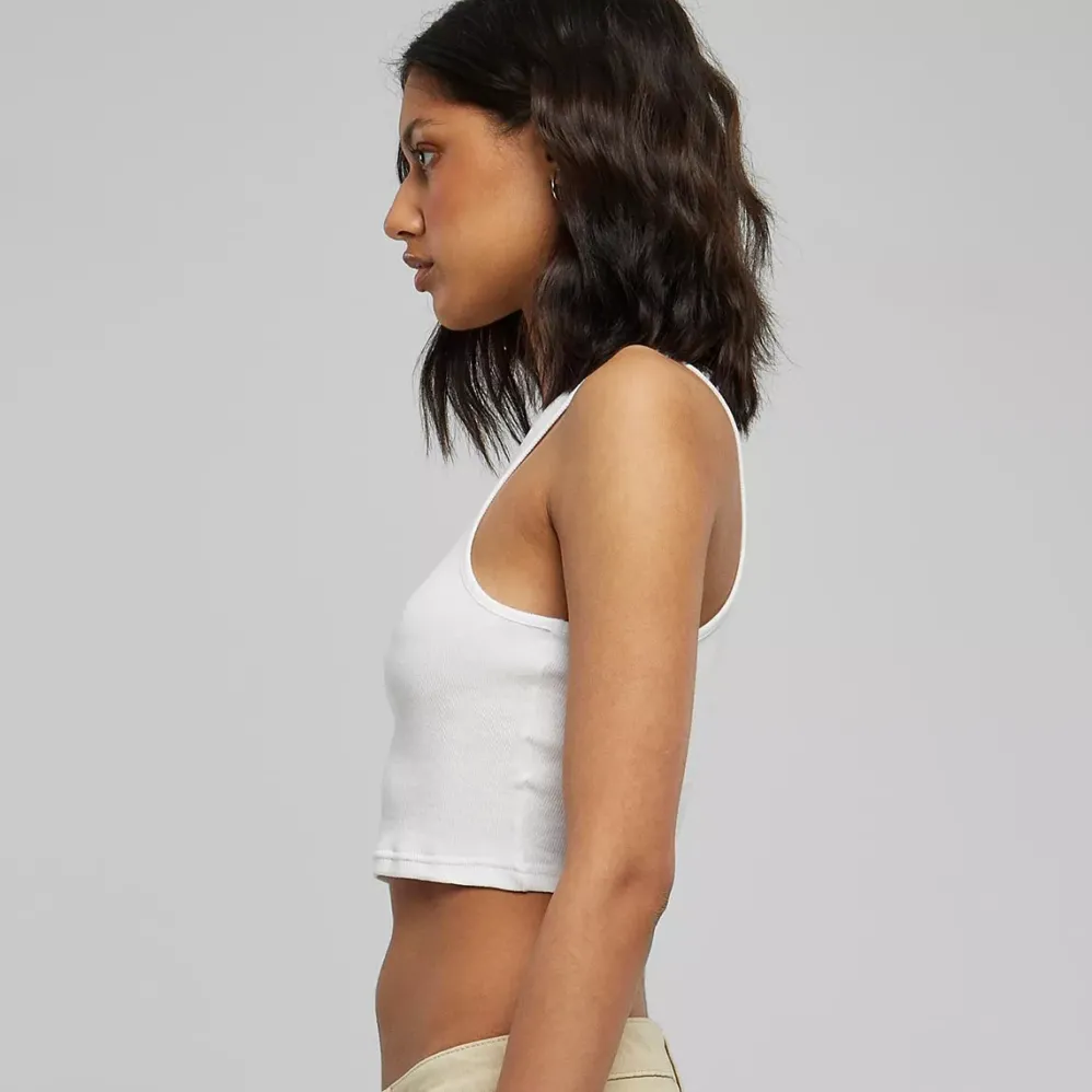Urban Classics Crop ribbitoppi valkoinen