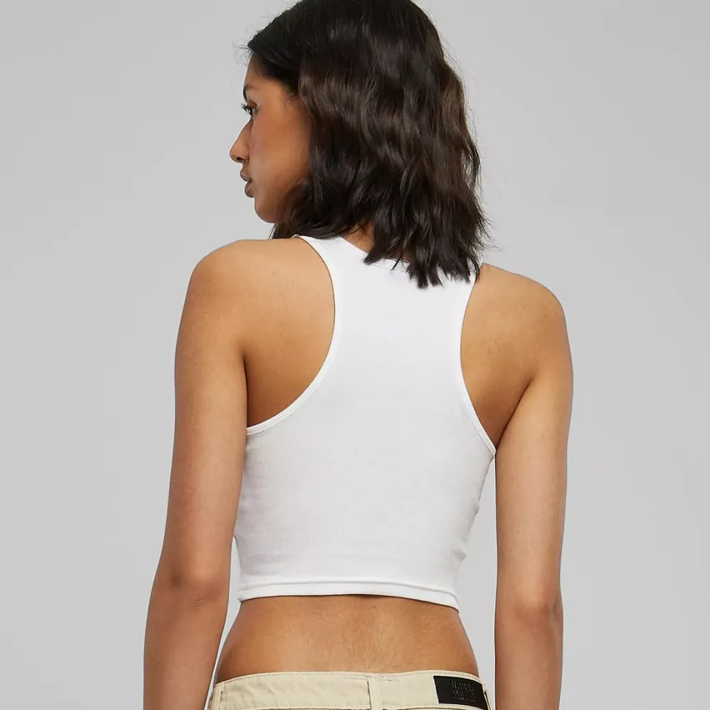 Urban Classics Crop ribbitoppi valkoinen