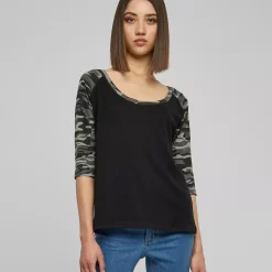 Urban Classics 3/4 CT Raglan paita musta