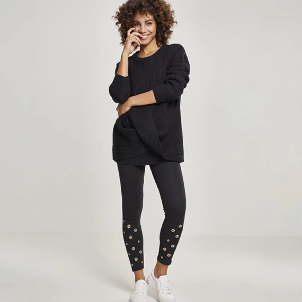 Urban Classics Eyelet leggingsit musta