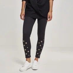 Urban Classics Eyelet leggingsit musta