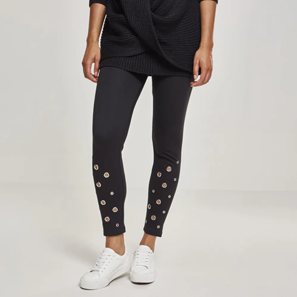Urban Classics Eyelet leggingsit musta