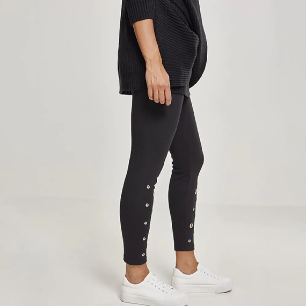 Urban Classics Eyelet leggingsit musta