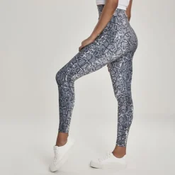 Urban Classics High Waist leggingsit harmaa/käärmekuvio