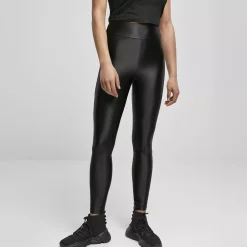 Urban Classics Highwaist Shiny leggingsit musta