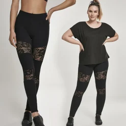 Urban Classics Laces Inset leggingsit musta
