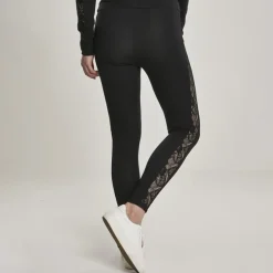 Urban Classics Lace Striped leggingsit musta