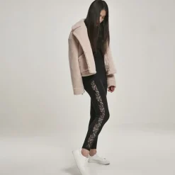 Urban Classics Lace Striped leggingsit musta