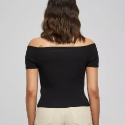 Urban Classics Off-Shoulder Rib paita musta