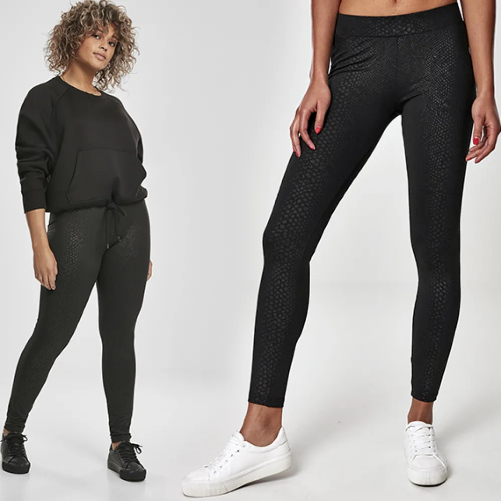 Urban Classics Pattern leggingsit musta