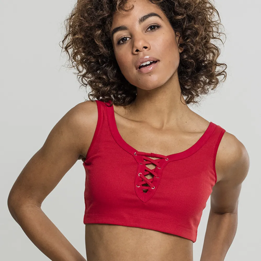 Urban Classics Rib Short toppi punainen