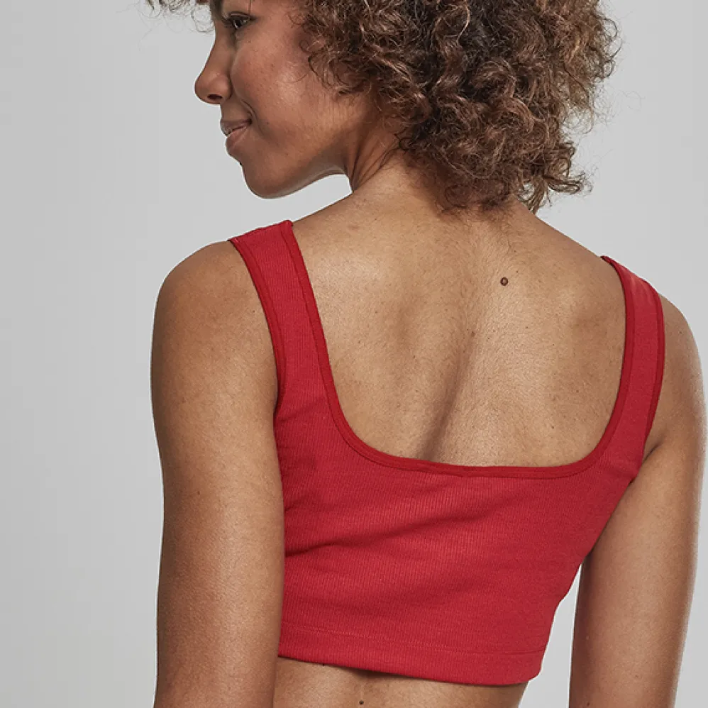 Urban Classics Rib Short toppi punainen