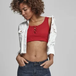 Urban Classics Rib Short toppi punainen