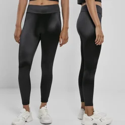 Urban Classics Shiny High Waist leggingsit musta