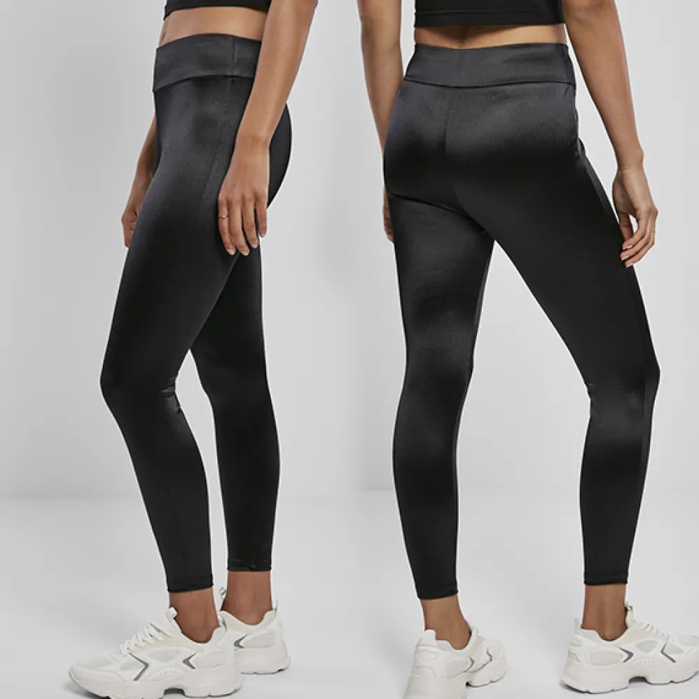 Urban Classics Shiny High Waist leggingsit musta