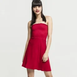 Urban Classics Smoke Bandeau mekko punainen