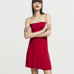 Urban Classics Smoke Bandeau mekko punainen