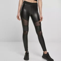 Urban Classics Tech Mesh Faux leggingsit musta