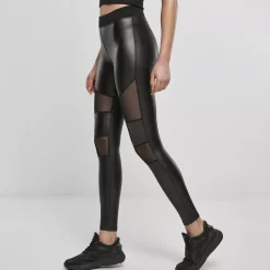 Urban Classics Tech Mesh Faux leggingsit musta