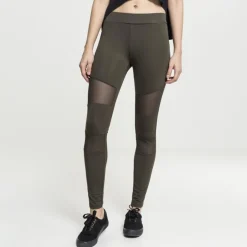 Urban Classics Tech Mesh leggingsit oliivi