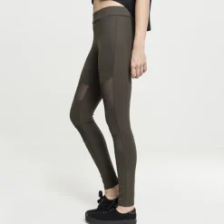 Urban Classics Tech Mesh leggingsit oliivi