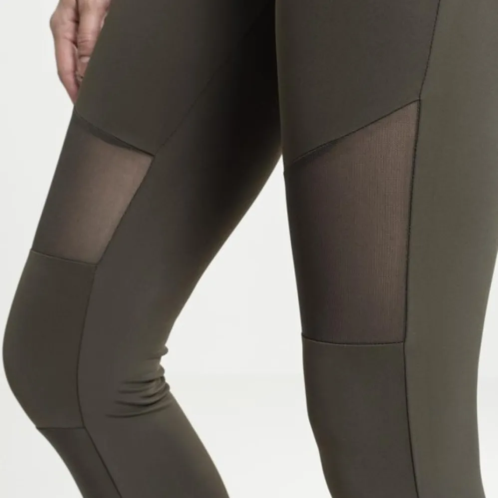 Urban Classics Tech Mesh leggingsit oliivi