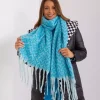 Wool Fashion suuri neulehuivi turkoosi