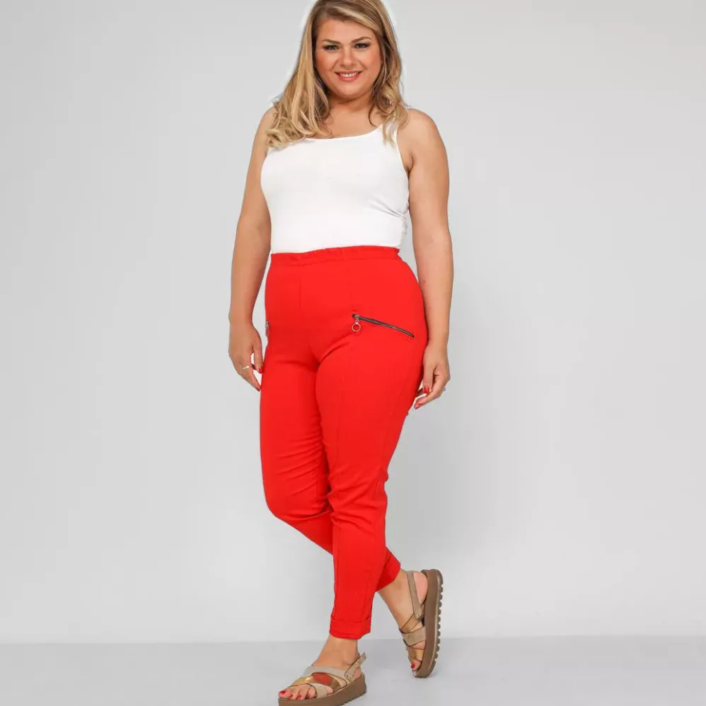 2W Paris Haya stretch-housut punainen