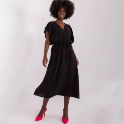 YS Fashion Laurelle mekko vyöllä musta